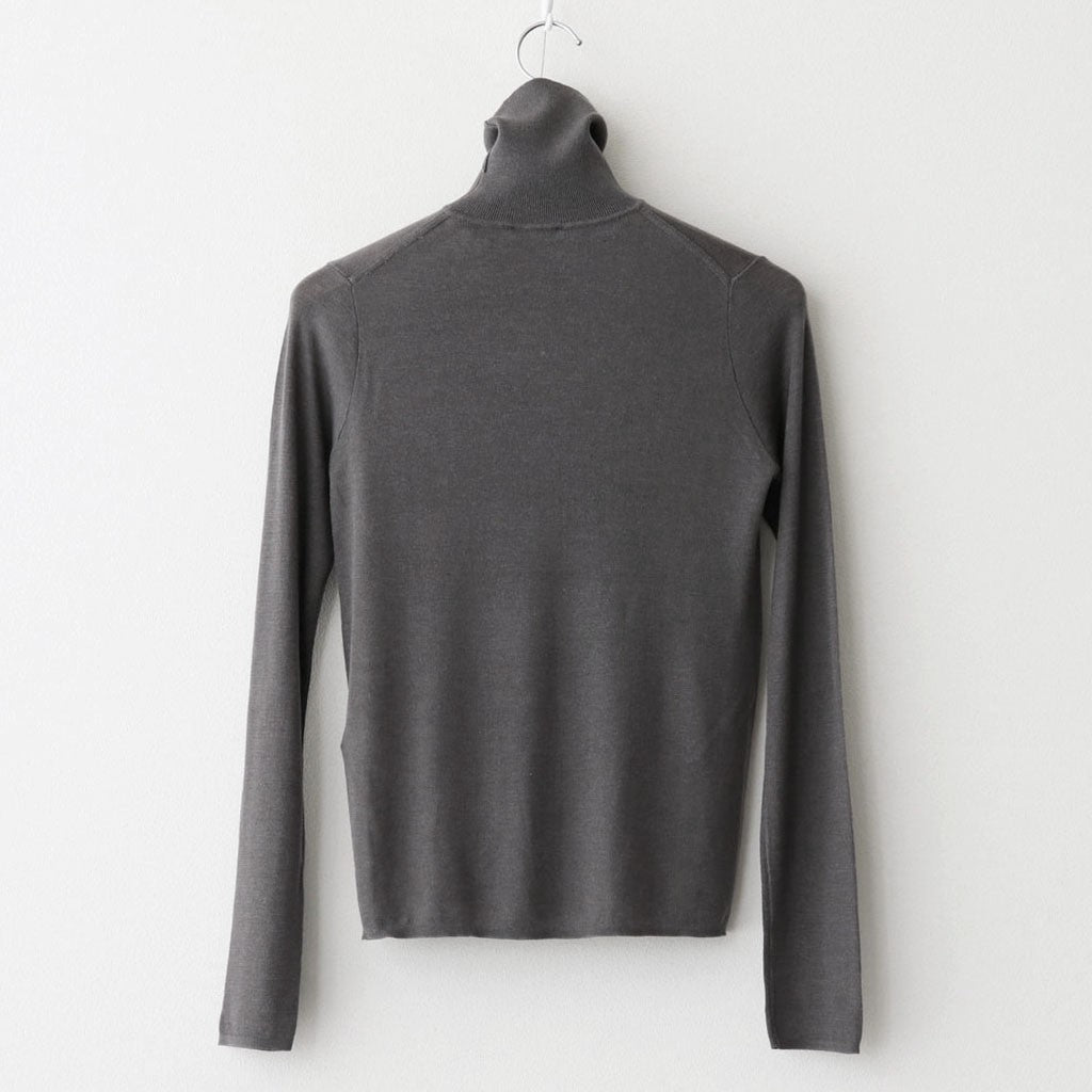 TENCEL SILK CIRCULER RIB TURTLENECK SWEATER #CHARCOAL GRAY(004) [KRAGGW0703]
