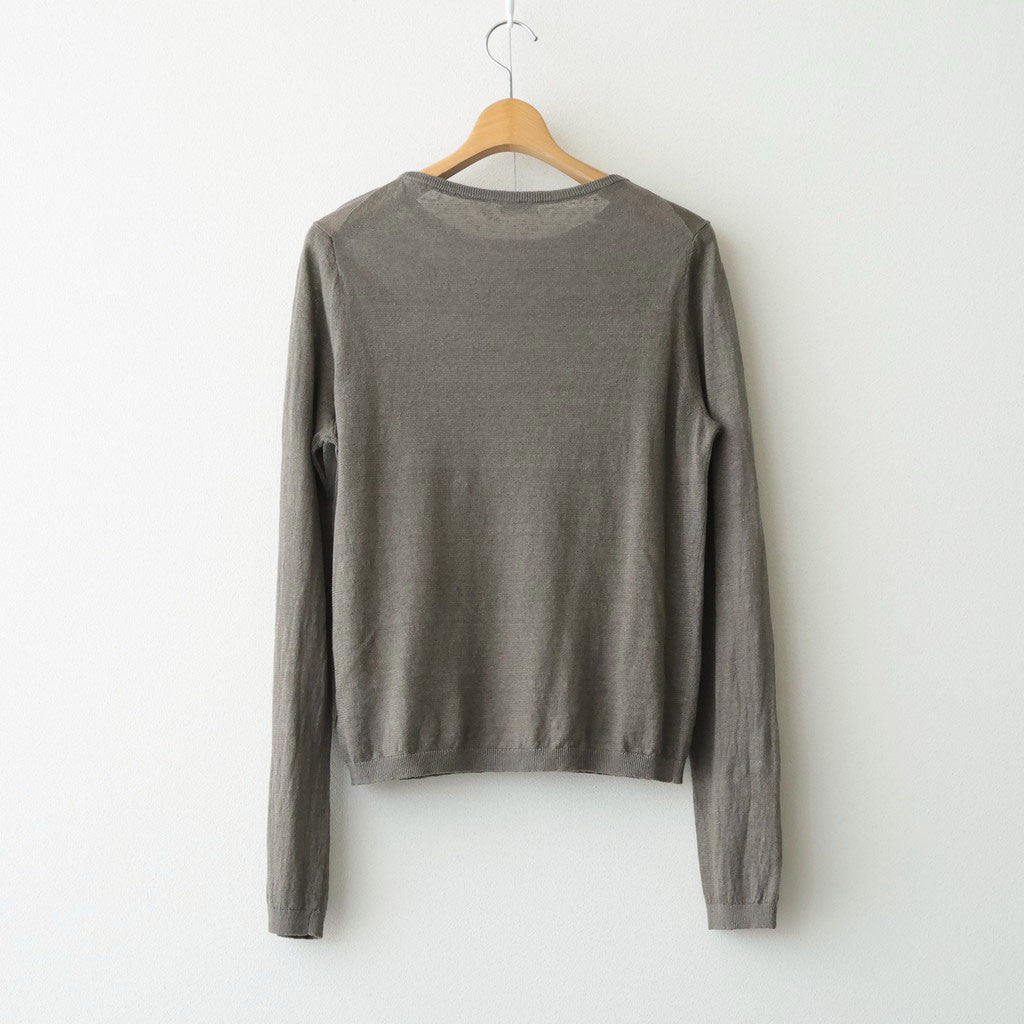 LINEN 14G Pull Over #GREY KHAKI [I26SS-K3]