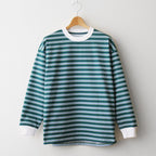 W's TECH DRAWSTRING MULTI BORDER L/S TEE #GREEN / BLUE [BE-34024L]