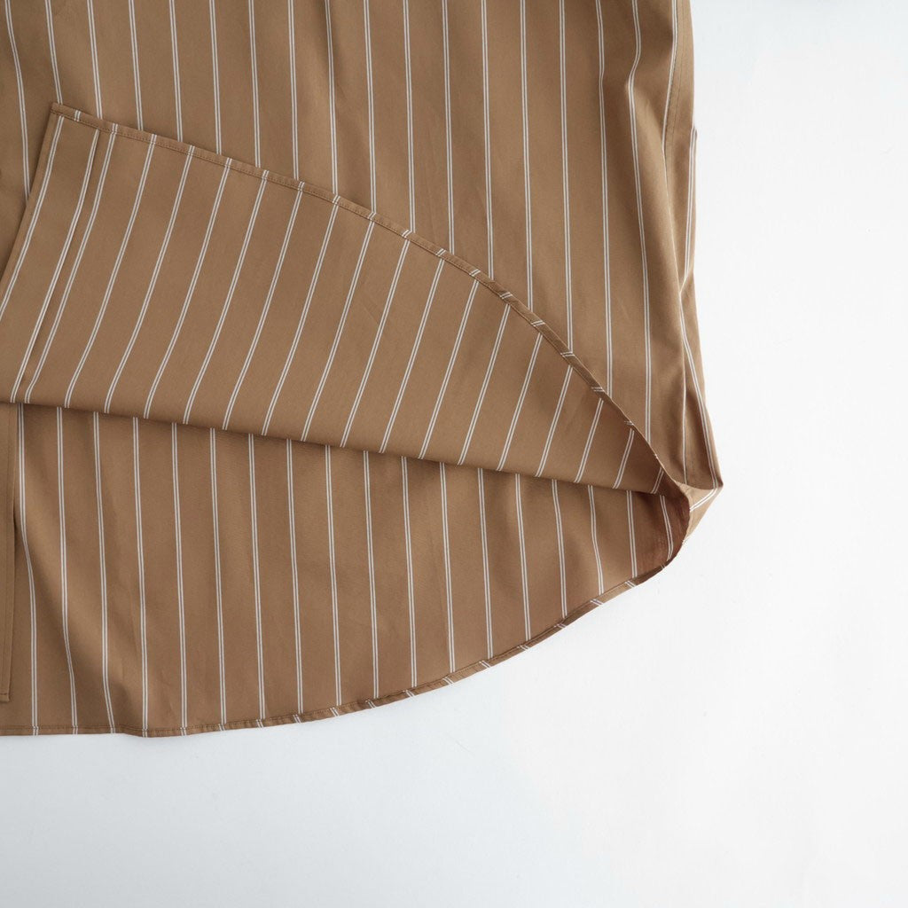 SIDOGRAS Brown Stripe L/S Oversized Regular Collar Shirt #BROWN [GM263-50345]