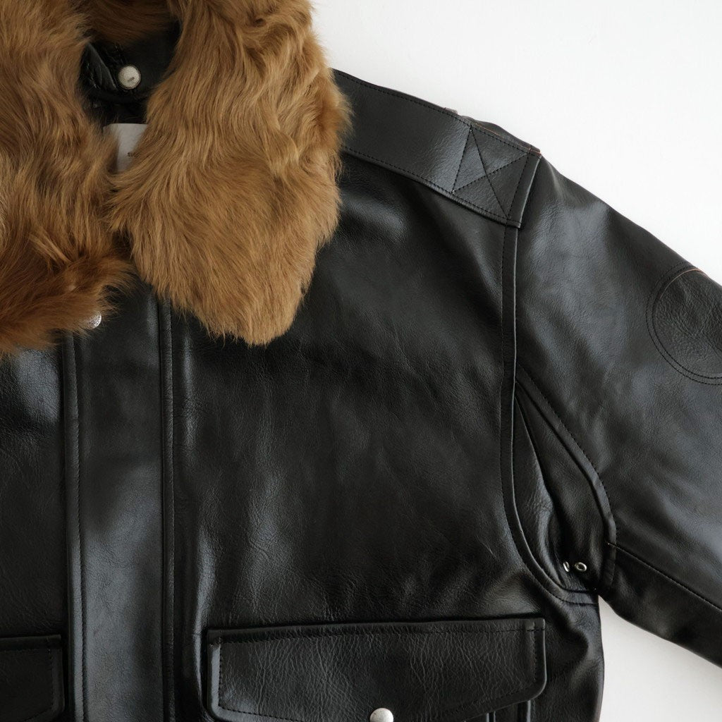 SHRINK LEATHER G-1 JACKET #BLACK SHRINK [26330705]