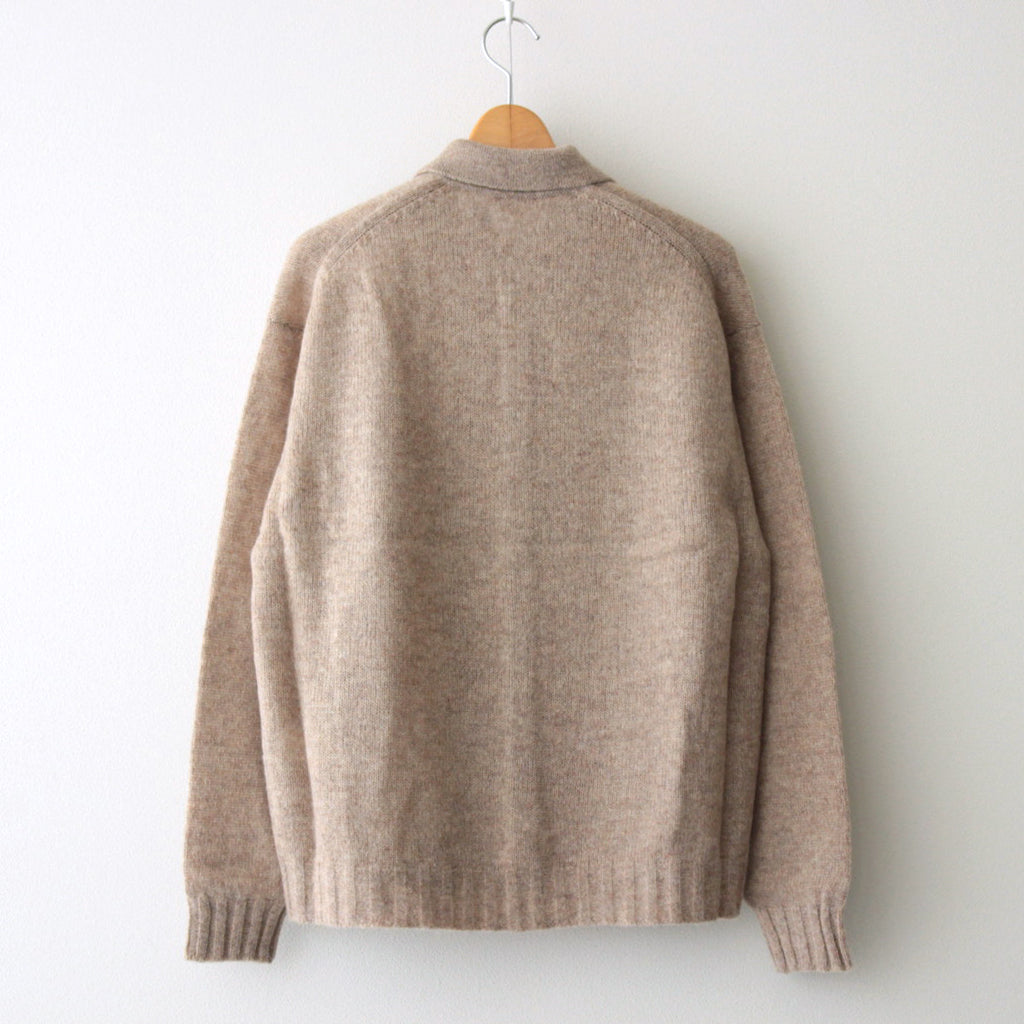 SHETLAND WOOL CASHMERE KNIT CARDIGAN #TOP BEIGE [A24AS01SC]