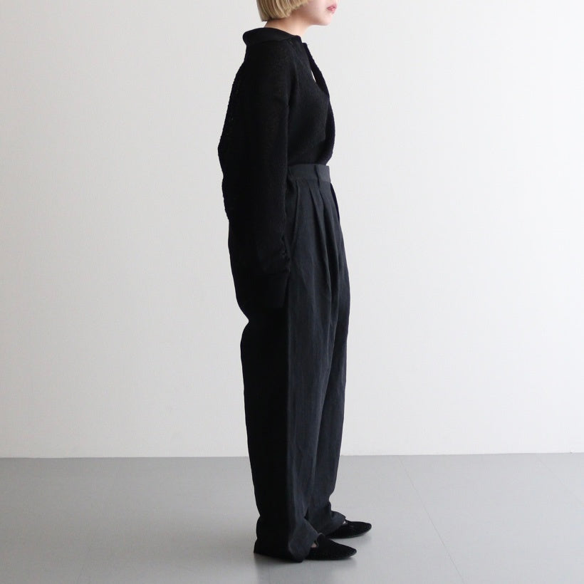 SHEER LIGHT KNIT SKIPPER LS #BLACK [ST.1150]