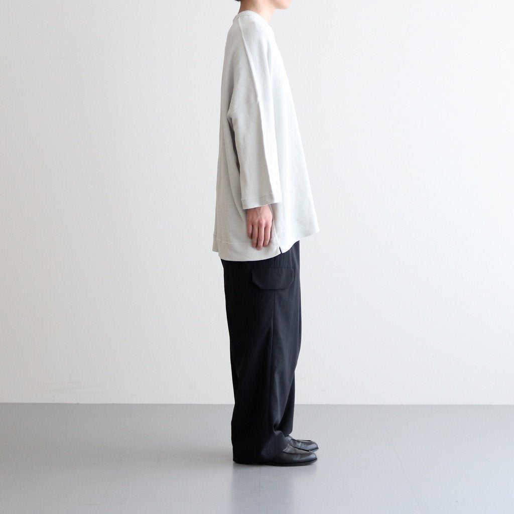 FSSOT | 製品染 30/-スパンポリエステルワッフル クルーネックオーバーサイズプルオーバー #ASH WHITE [GE_FR1203TF]