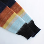 COLOR COMBINATION MOHAIR CARDIGAN #MULTI STRIPES [ST.534-2]
