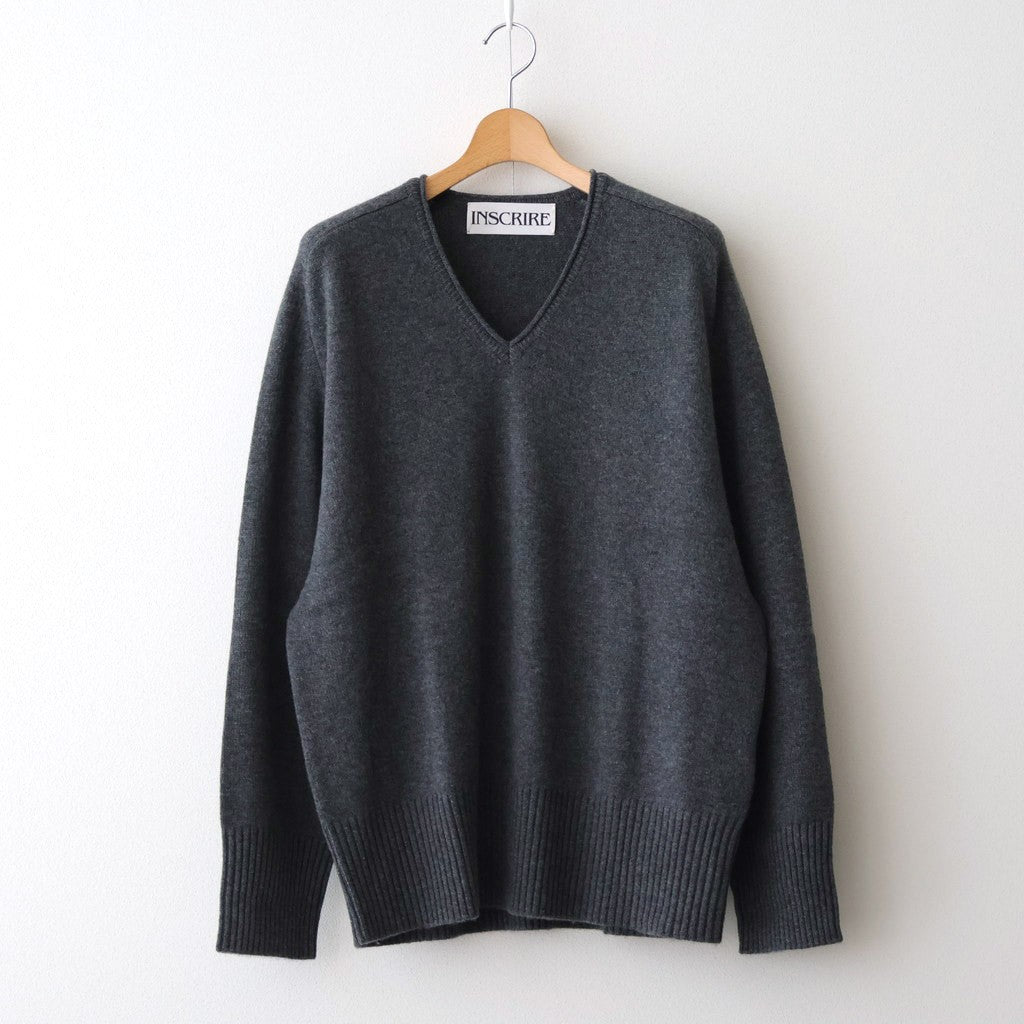 Cashmere V Neck #CHARCOAL [I25AW-IBC63]