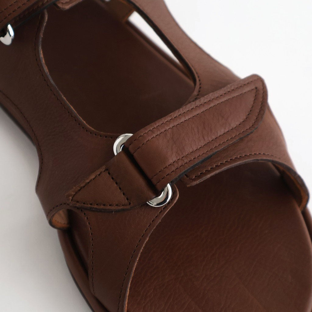 靴 SOFT LEATHER DOUBLE STRAP SANDALS 28cm SOFT LEATHER DOUBLE STRAP SANDALS #BROWN [A26SS06QD] - ciacura