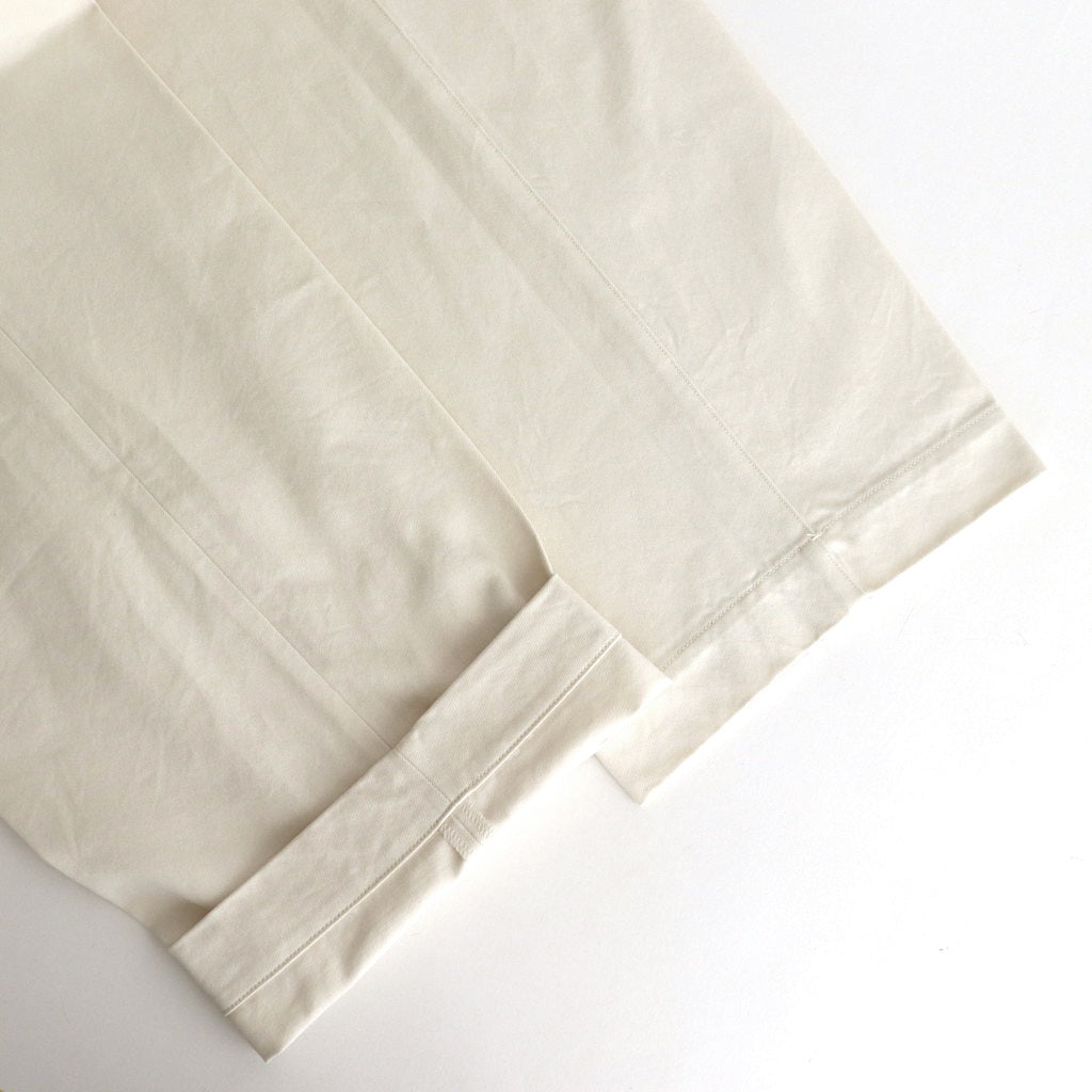 WASHED FINX CHINO ONE-TUCK PANTS #IVORY WHITE [A25SP05FC