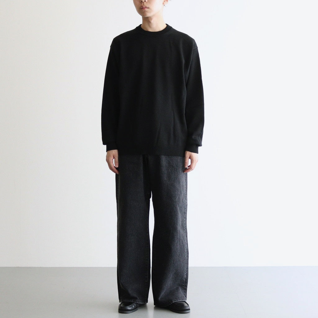 WOOL WASHI CREWNECK SWEATER #BLACK [KRAGGW0102] - ciacura 三重県