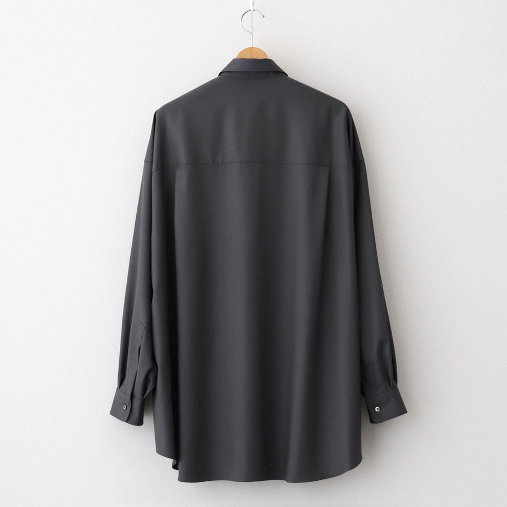 Extra Fine Wool L/S Oversized Regular Collar Shirt #GRAY [GM251-50092B]