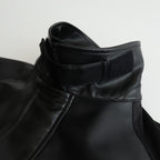 合皮MIXジップブルゾン #BLACK [HP-J011-051]