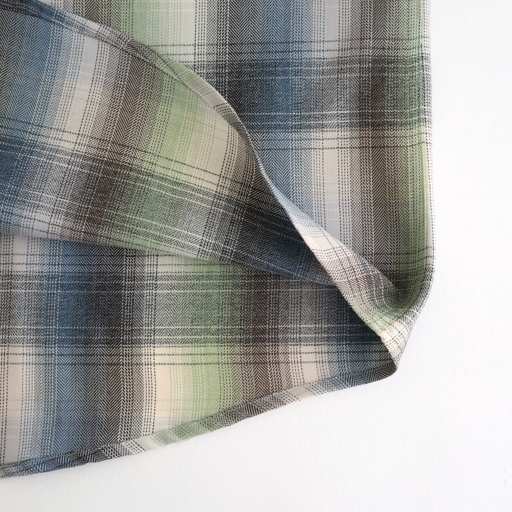 SUPER LIGHT WOOL CHECK SHIRT #BLUE GREEN CHECK [A25AS01LC]