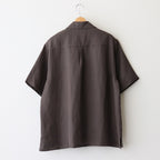 VIS/LI TWILL OVERSIZED OPEN COLLAR SS SHIRT #KHAKI [ST.1154]