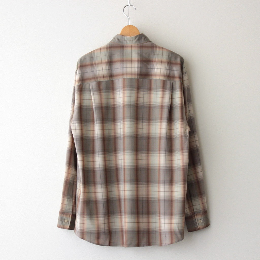 SUPER LIGHT WOOL CHECK SHIRT #GRAY BROWN CHECK [A25SS01LC]