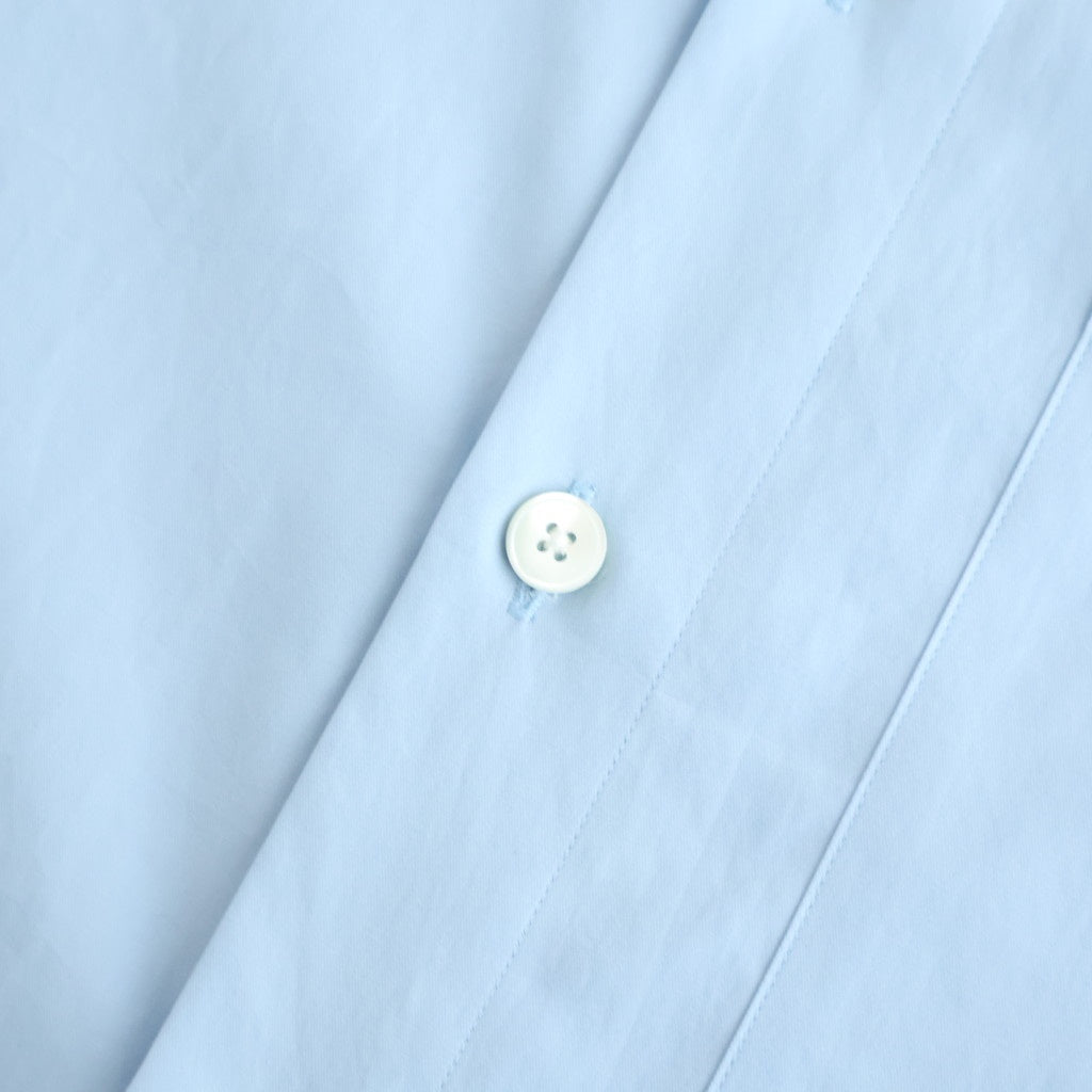 WASHED FINX TWILL BIG HALF SLEEVED SHIRT #LIGHT BLUE [A26SS03TN]