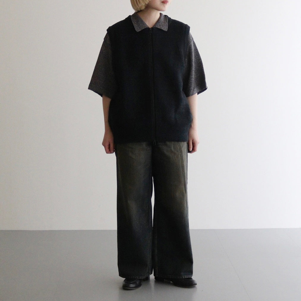 Links Zip Up Vest #Black [2501-017]