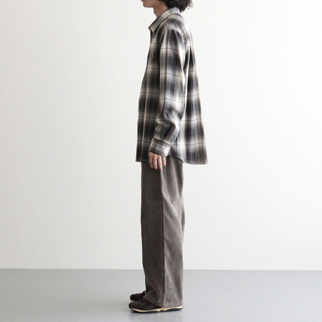 GARMENT-DYED FINX CORDUROY 5P WIDE PANTS #OLIVE BROWN [A26AP02FX]