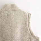 WOOL FLEECE VEST #natural l.beige [14452]