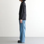 BRUSHED SUPER KID MOHAIR KNIT POLO #INK BLACK [A26AP01KM]