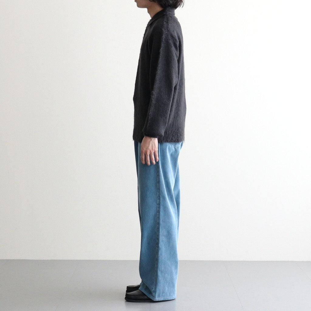 BRUSHED SUPER KID MOHAIR KNIT POLO #INK BLACK [A26AP01KM]