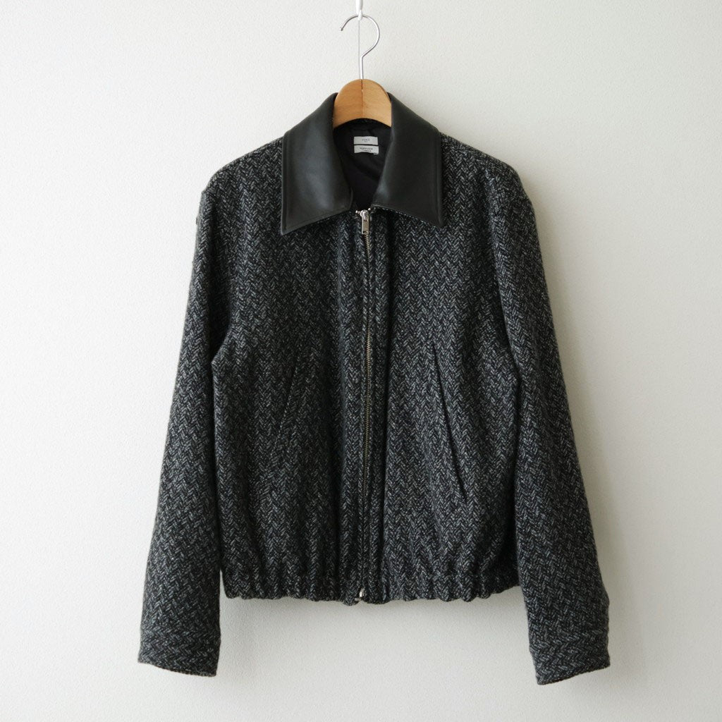 Herringborn Tweed Zip Blouson #Black [YK26FW01314B]