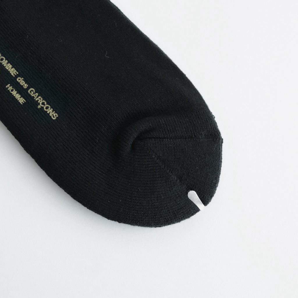 綿パイルロゴ入りソックス #BLACK [HN-K501-051]