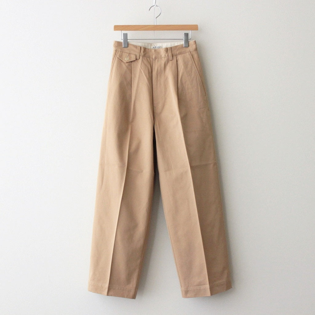 WASHED FINX CHINO ONE-TUCK PANTS #CAMEL BROWN [A25SP05FC]