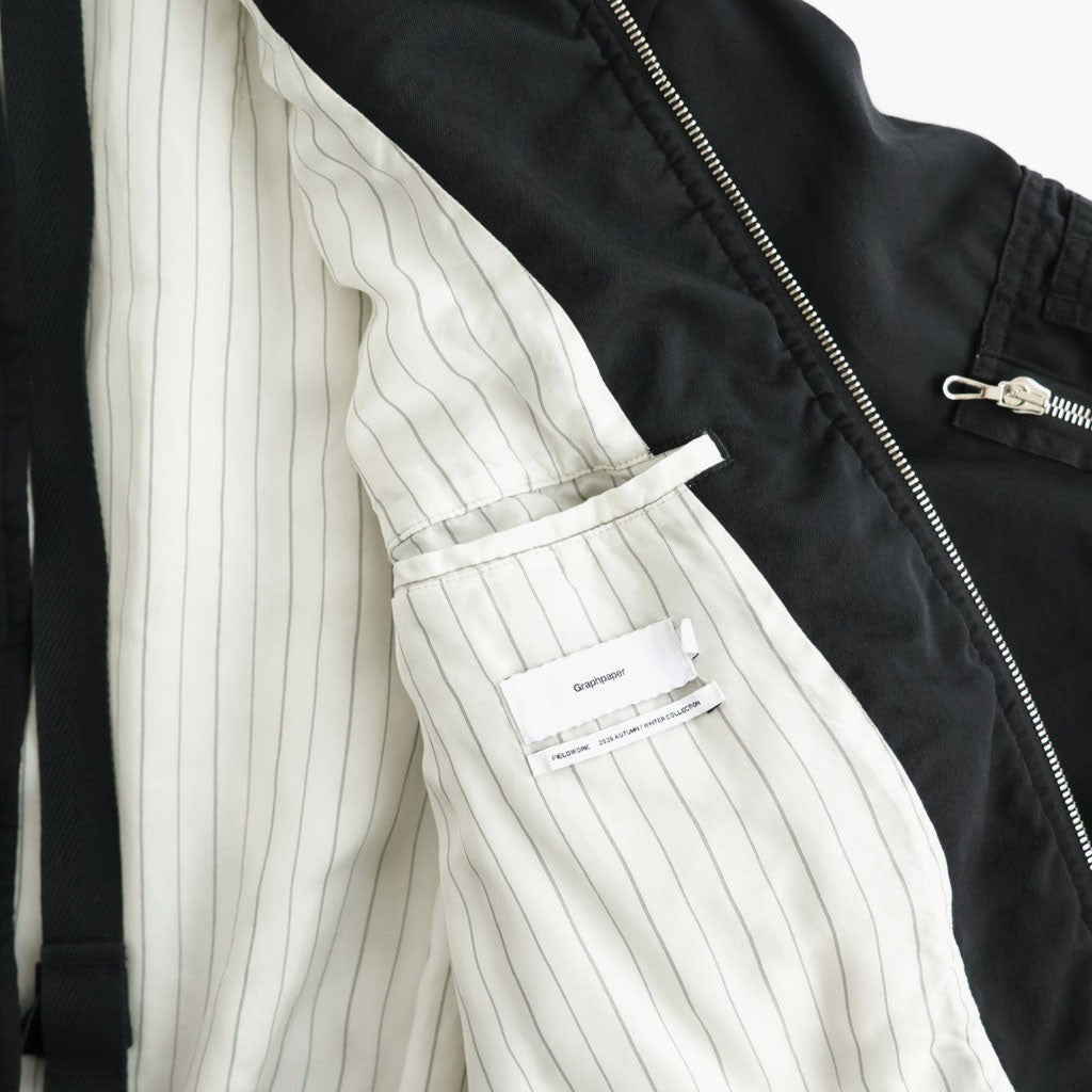 Fulled Wool Twill Flight Jacket #BLACK [GU263-30411]