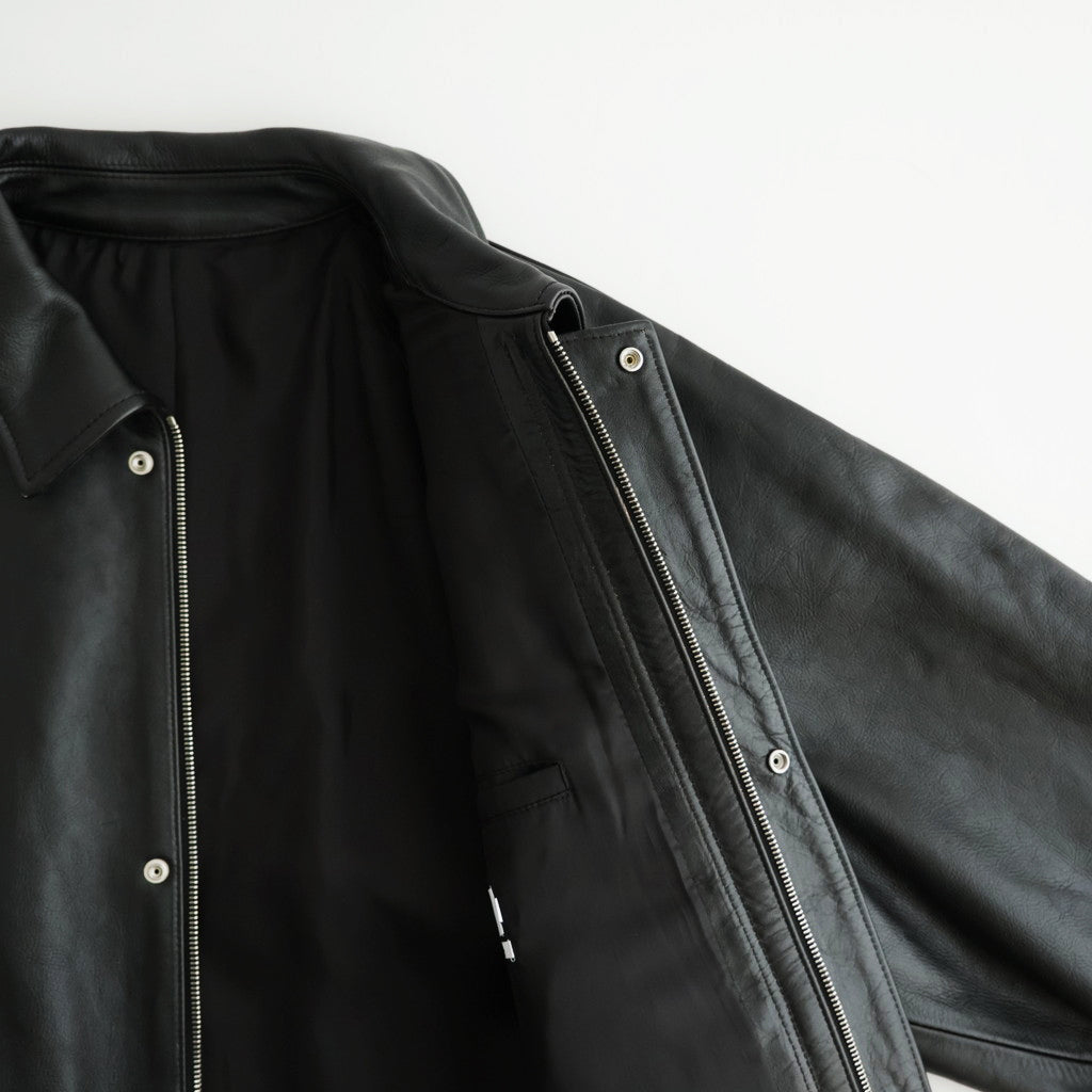 Cow Leather Raglan Blouson #BLACK [GU263-30320]