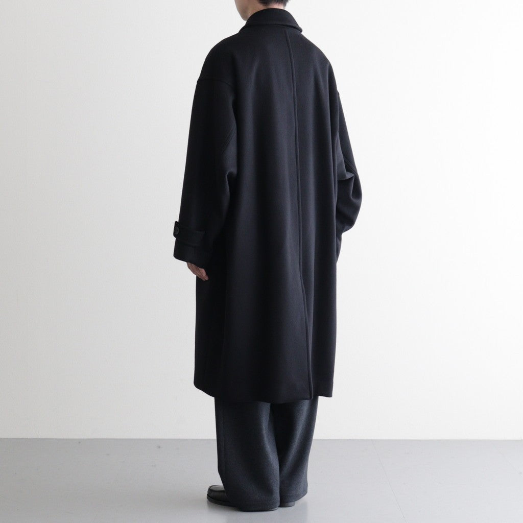 Light Melton Oversized Coat #BLACK [GU253-10270B]