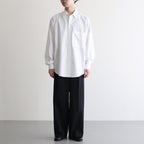 WASHED FINX TWILL BIG SHIRT #WHITE [A25AS02TN]