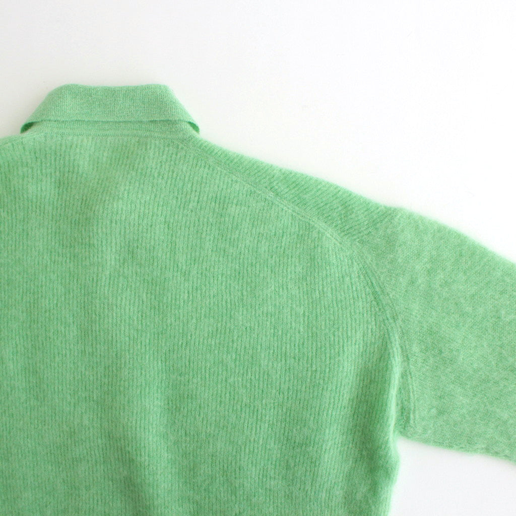BABY SURI ALPACA SHEER KNIT SHIRT CARDIGAN #LIGHT GREEN [A24AC01AK]