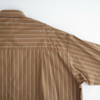 SIDOGRAS Brown Stripe L/S Oversized Regular Collar Shirt #BROWN [GM263-50345]