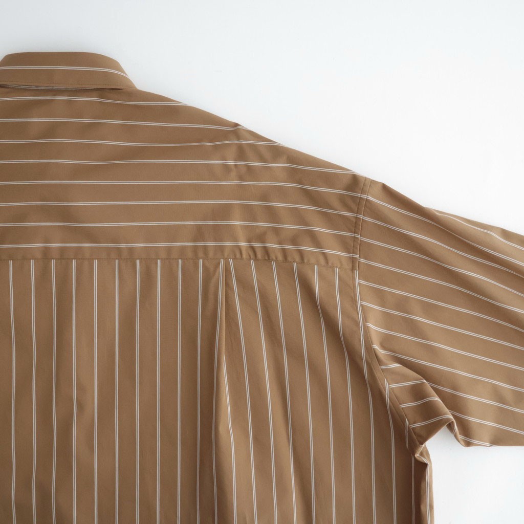 SIDOGRAS Brown Stripe L/S Oversized Regular Collar Shirt #BROWN [GM263-50345]