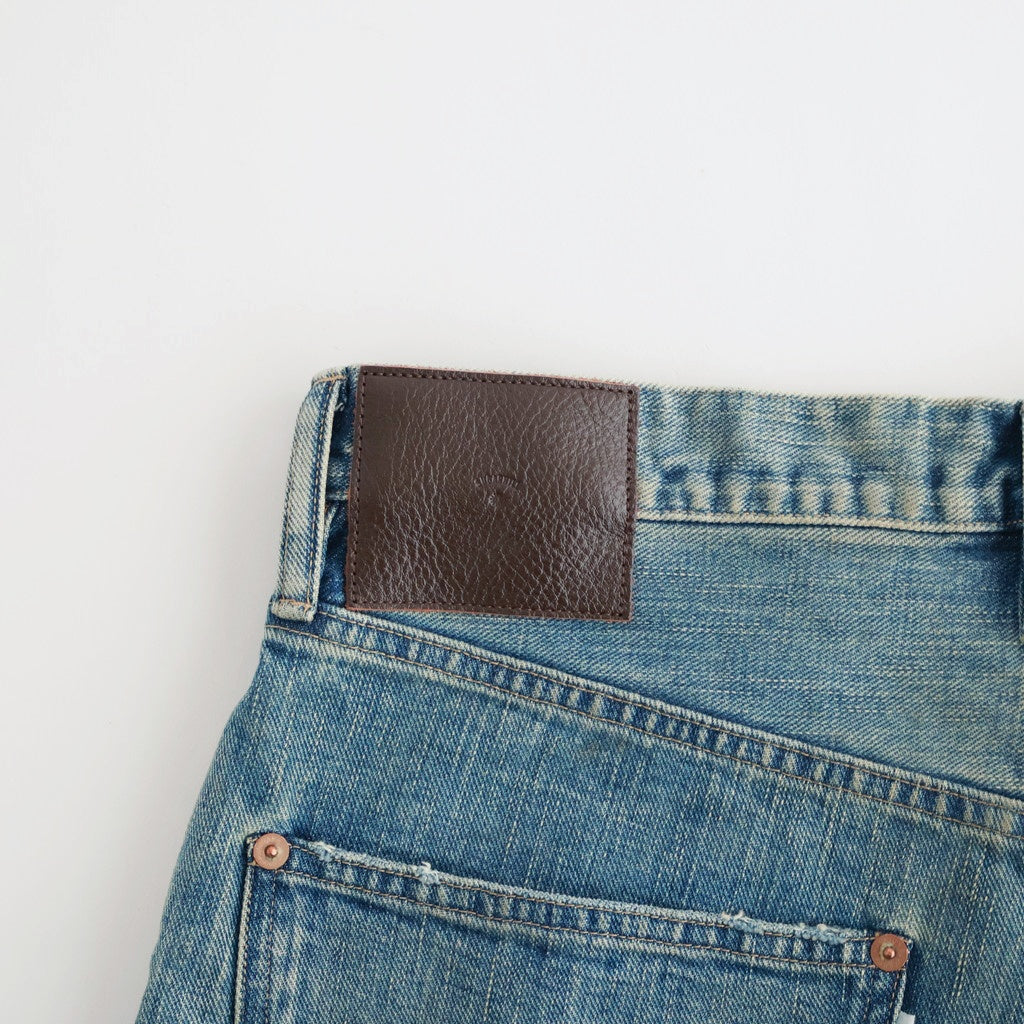 DESTRESSED MODERN DENIM WIDE CUT #FADED INDIGO [26440430]