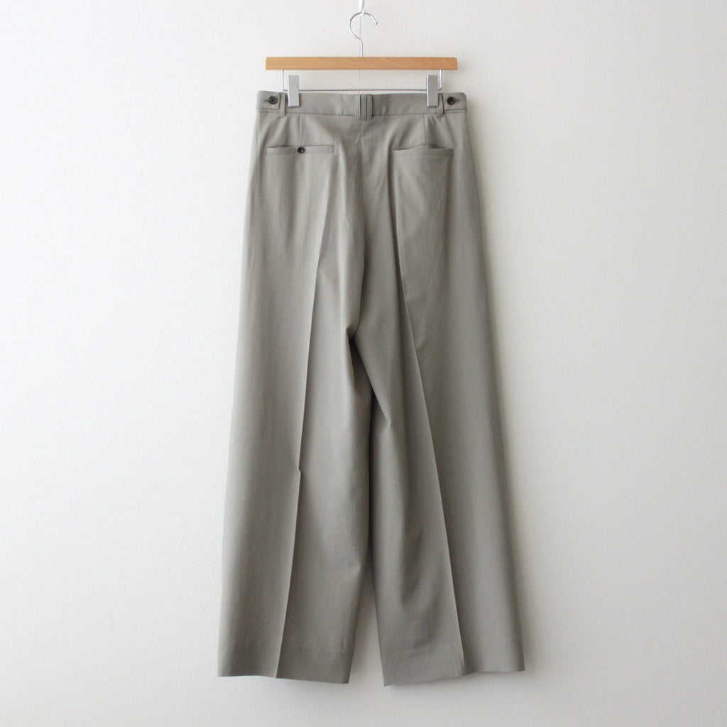 WOOL TROPICAL 3PLEATED WIDE-LEG TROUSERS #GRAYISH KHAKI [YK25SS0898P]