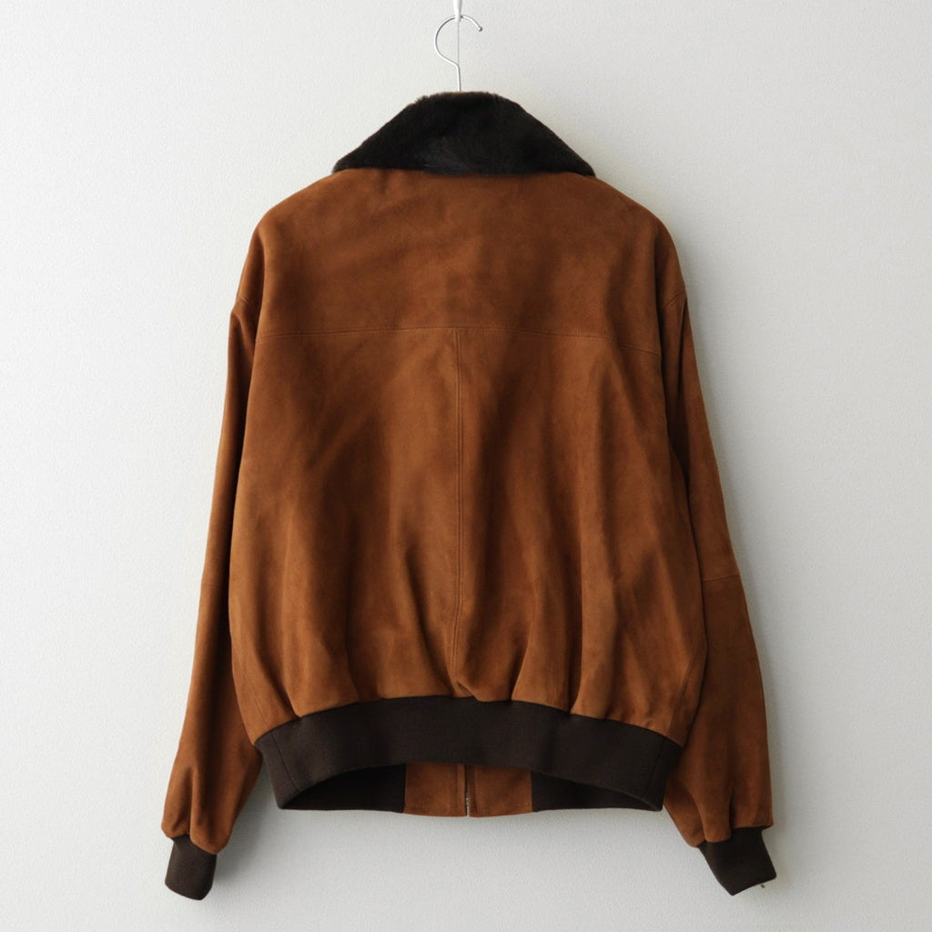 GOAT SUEDE ZIP BLOUSON #CAMEL BROWN [A25AB01GS]