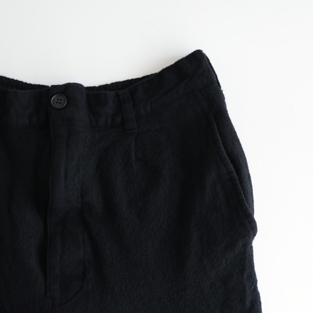 ウールサージ 製品縮絨トラウザー #BLACK [HP-P105-051]