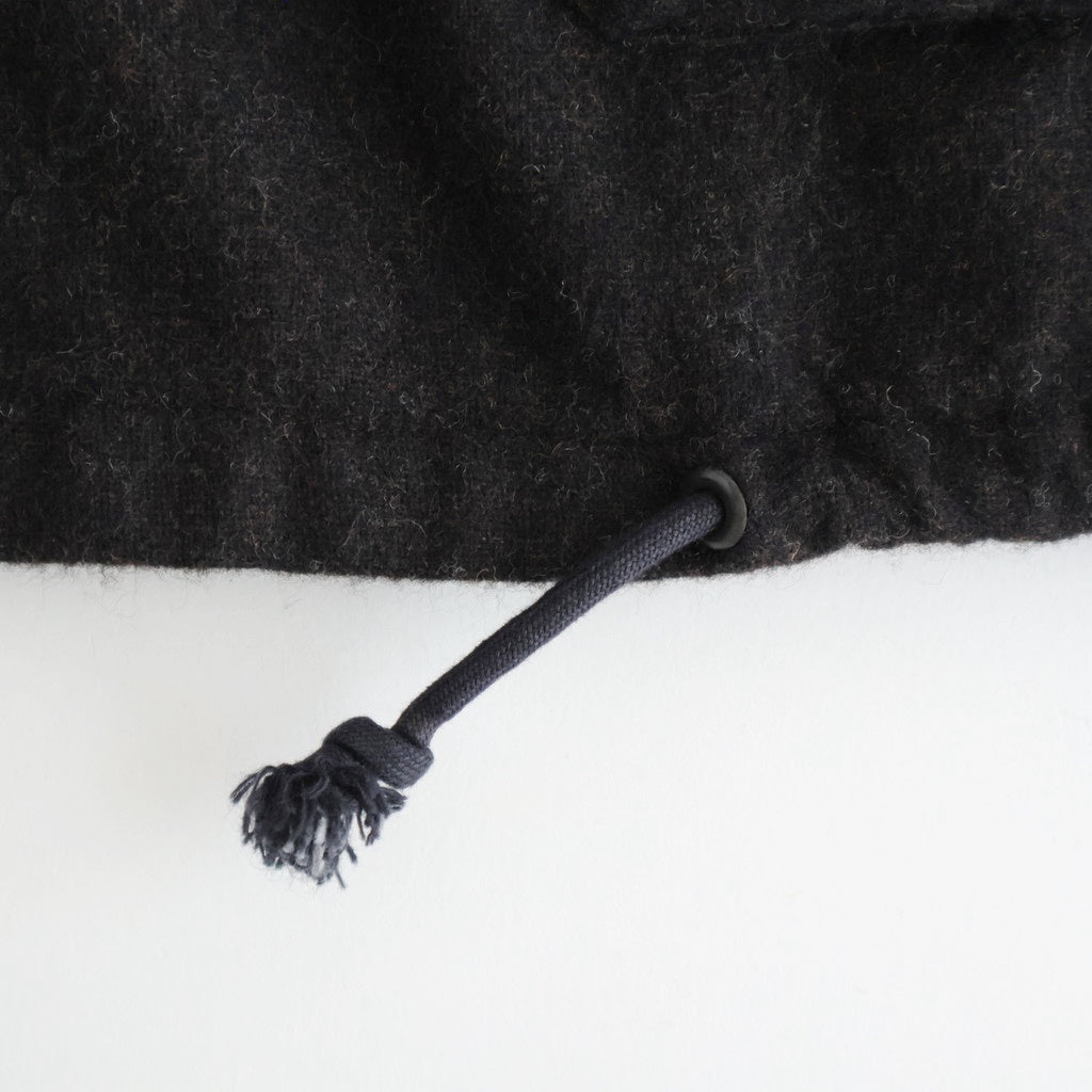 縮絨ウールワイドフーディー #DARK BROWN [D225-T391]