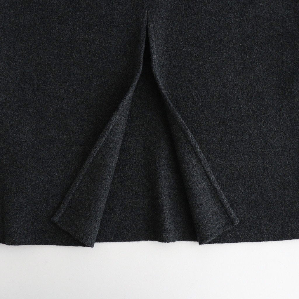 SMOOTH FULLED WOOL KNIT DRESS #CHARCOAL [A26AD03KS]