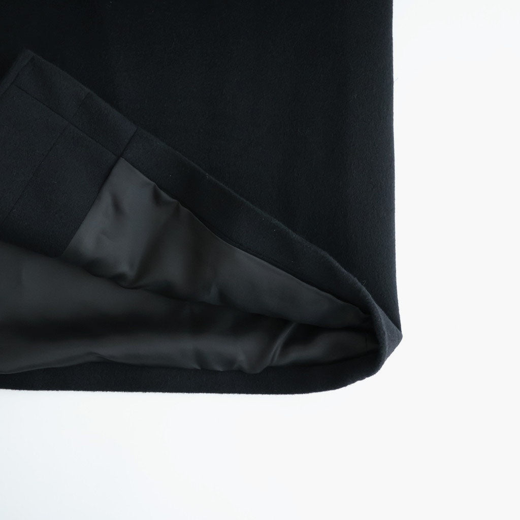 SUPER FINE WOOL MOSSER SHAWL COLLAR COAT #BLACK [A26AC02WM]
