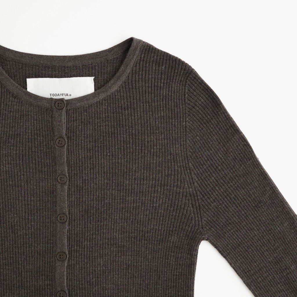Silkwool Knit Cardigan #D/BRN [12620501]