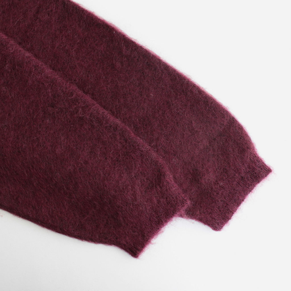 SQUARE PANNEL MOHAIR CARDIGAN #BURGUNDY [YK23FW0590S]