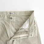 PIGMENT DYE FINX CORDUROY WIDE 5P PANTS #WHITE KHAKI [A25SP01PD]