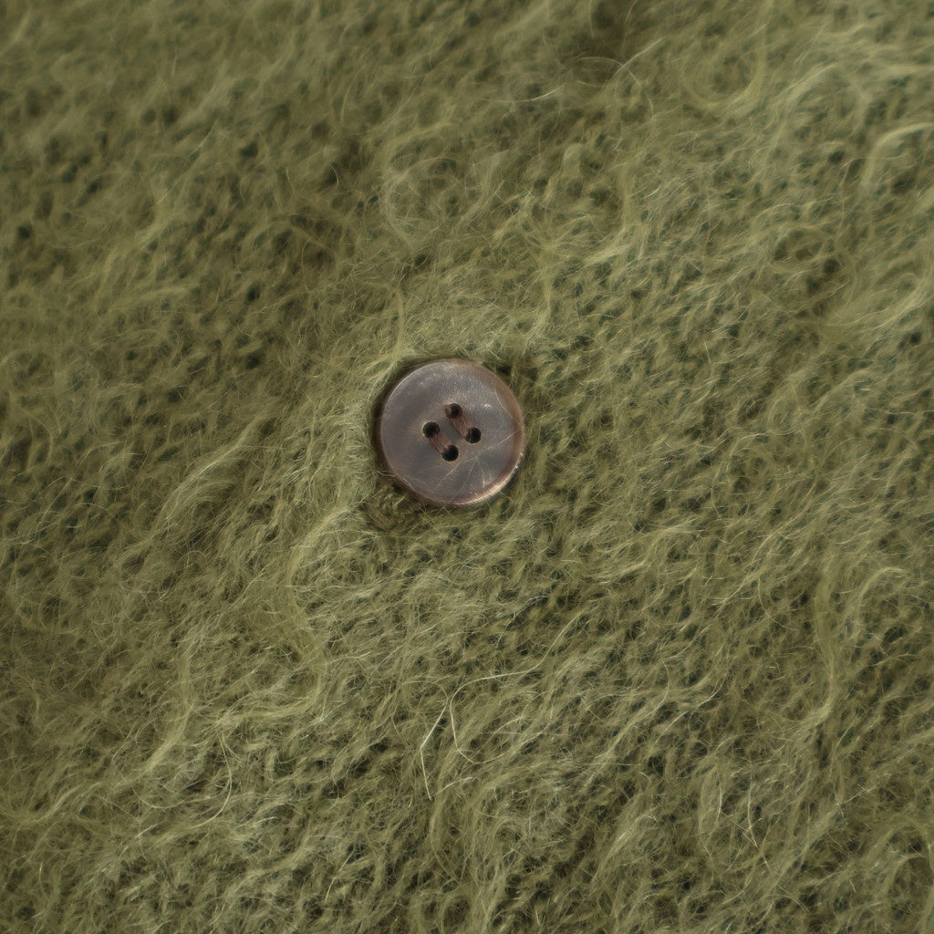 BRUSHED SUPER KID MOHAIR KNIT POLO #OLIVE [A25AP01KM]