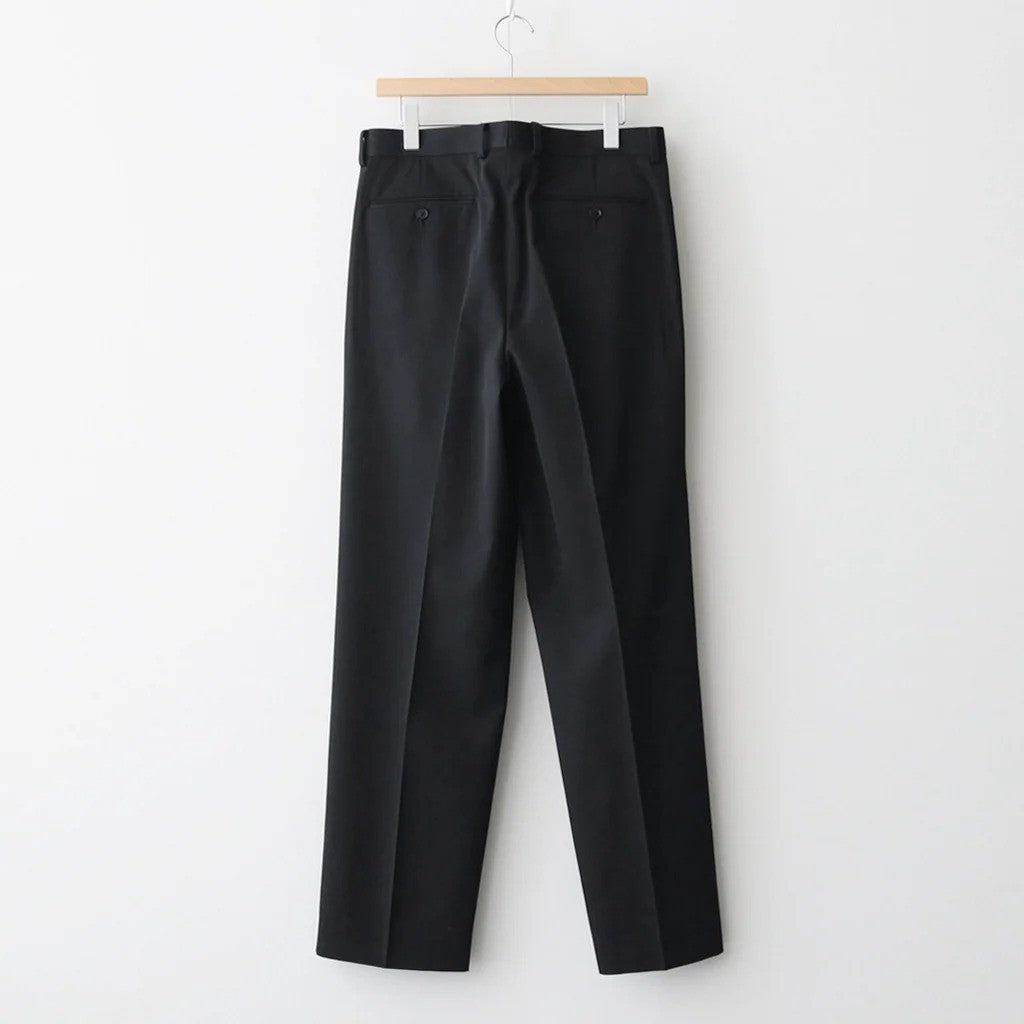 LIGHT WOOL MAX GABARDINE TWO-TUCK SLACKS #TOP BLACK [A26AP03MG