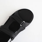 SOFT LEATHER DOUBLE STRAP SANDALS #BLACK [A26SS06QD]