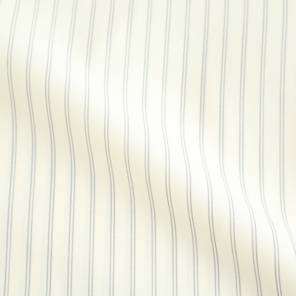 SUPER FINE WOOL STRIPE SHIRT #IVORY WHITE STRIPE [A26SS01WW]