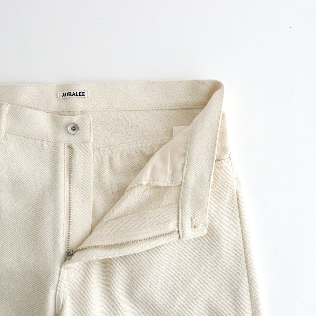 SILK NEP DENIM 5P WIDE PANTS #IVORY WHITE [A26AP01SD]
