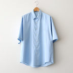 WASHED FINX TWILL BIG HALF SLEEVED SHIRT #LIGHT BLUE [A26SS03TN]